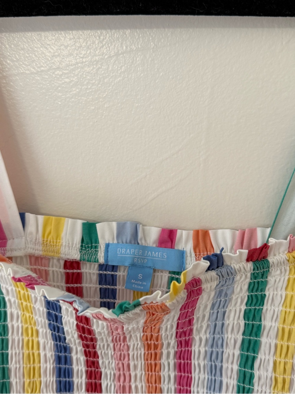 DRAPER JAMES RSVP Tiered Rainbow Pride Maxi Dress w Bow Straps & Pockets Size S - Picture 7 of 15